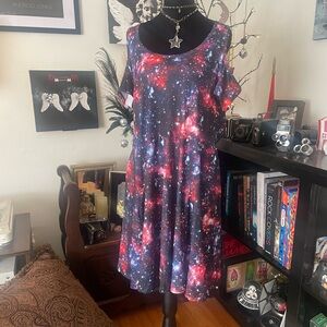 Hot Topic Starry Night Galaxy Skater Dress